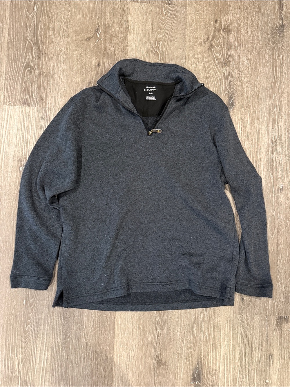 Haggar Dark Gray Quarter Zip Pullover